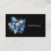 Dreamy Blue en White Roses Waterverf Visitekaartje (Voorkant)