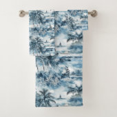 Dreamy Blue Hawaiian Palms Koffie Mok Bad Handdoek (Insitu)