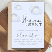 Dreamy Blue Heaven Sent Sky Theme Boy Baby shower Kaart