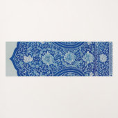Dreamy Blue Lotus  Chinoiserie Yogamat (Achterkant (horizontaal))