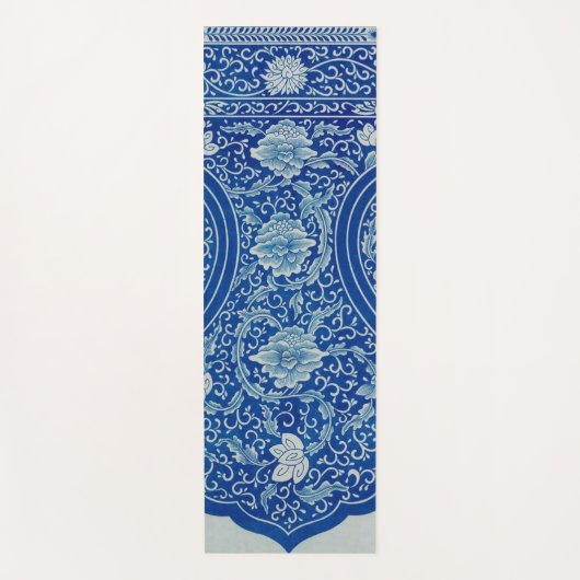 Dreamy Blue Lotus  Chinoiserie Yogamat (Voorkant)