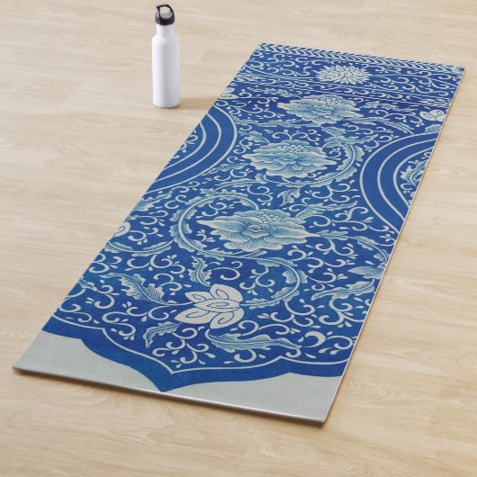 Dreamy Blue Lotus  Chinoiserie Yogamat (In situ)
