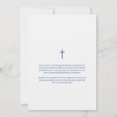 Dreamy Blue Shades Floral Frame Arch Baptisme Kaart (Achterkant)