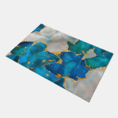 Dreamy Blue, Teal, pearl and Gold Deurmat (Schuin)