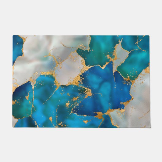 Dreamy Blue, Teal, pearl and Gold Deurmat (Voorkant)