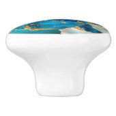 Dreamy Blue, Teal, pearl and Gold Keramische Knop (Zijkant)