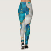 Dreamy Blue, Teal, pearl and Gold Leggings (Achterkant)