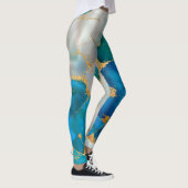 Dreamy Blue, Teal, pearl and Gold Leggings (Rechts)