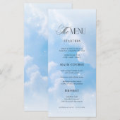 Dreamy Blue We're on Cloud Nine Bridal Shower Menu (Voorkant / Achterkant)