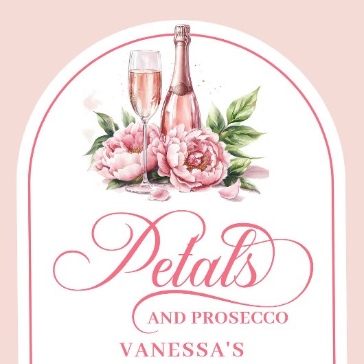 Dreamy Blush Floral Petals and Prosecco Napkins Servet