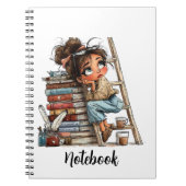 Dreamy Bookish Girl – Aesthetic Reading & Coffee Notitieboek (Voorkant)