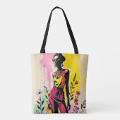 Dreamy Botanical Portrait Art 🦋 Tote Bag (Achterkant)