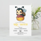 Dreamy Bumble Bee Baby shower Kaart (Staand voorkant)