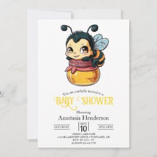 Dreamy Bumble Bee Baby shower Kaart