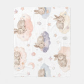 Dreamy Bunny Clouds Baby Blanket | Sleeping Bunny Fleece Deken (Voorkant)