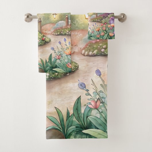 Dreamy Butterfly Garden Path - Betoverde tuin Bad Handdoek (Insitu)