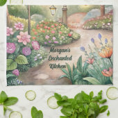 Dreamy Butterfly Garden Path - Betoverde tuin Theedoek (Gevouwen)