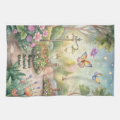 Dreamy Butterfly Garden Path - Betoverde tuin Theedoek (Horizontaal)