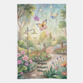 Dreamy Butterfly Garden Path - Betoverde tuin Theedoek