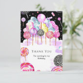 Dreamy Candyland Verjaardag Bedankkaart (Staand voorkant)