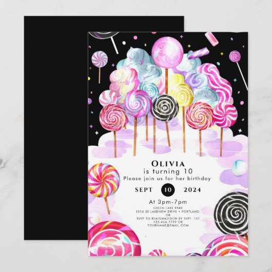 Dreamy Candyland Verjaardag Kaart (Voorkant / Achterkant)