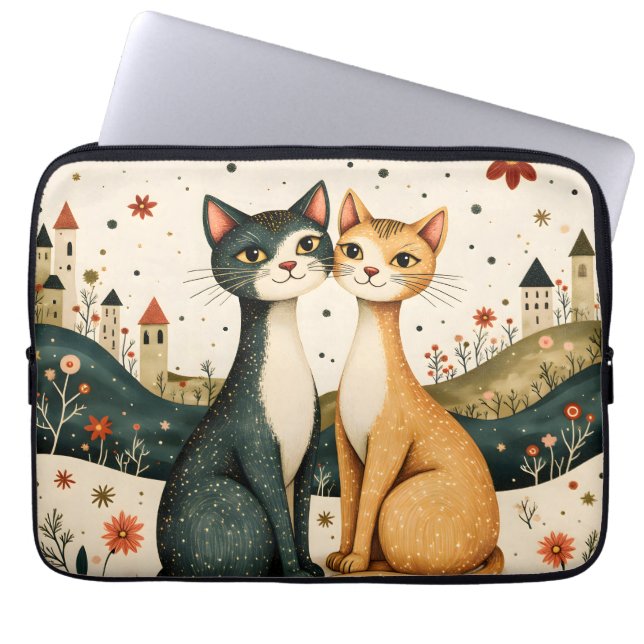 Dreamy Cats Laptop Sleeve (Voorkant)