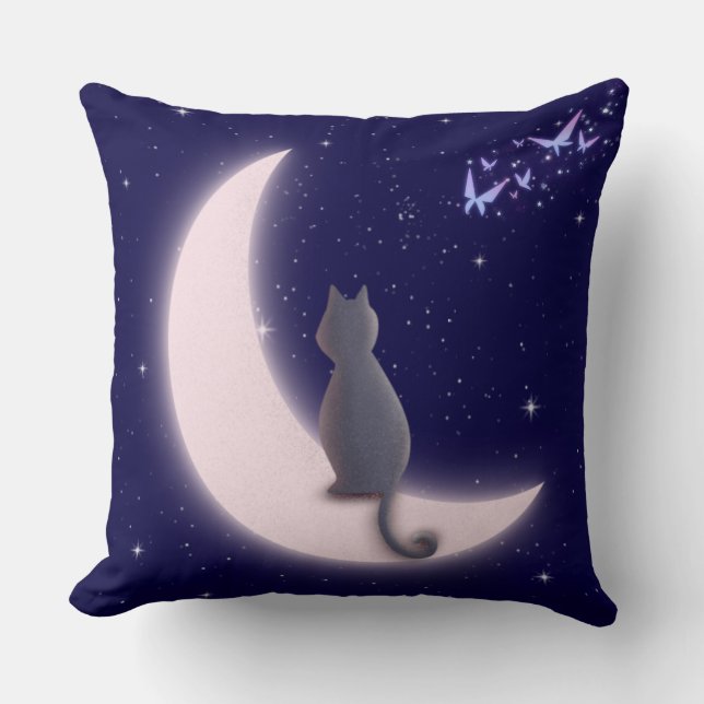 Dreamy Celestial Cat Design Kussen (Voorkant)