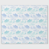 Dreamy Cloud Bands in Blue and Aqua Cadeaupapier (Vlak)