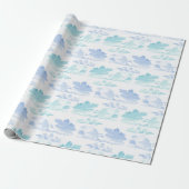 Dreamy Cloud Bands in Blue and Aqua Cadeaupapier (Uitgerold)
