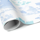 Dreamy Cloud Bands in Blue and Aqua Cadeaupapier (Rol Hoek)