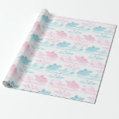 Dreamy Cloud Bands in Pink and Aqua Cadeaupapier (Uitgerold)
