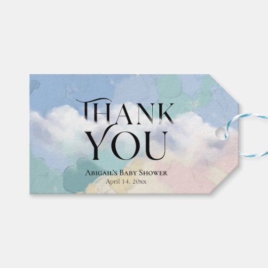 Dreamy Cloud Nine Pastel Bedankt Cadeaulabel (Voorkant (Horizontaal))