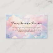 Dreamy Cloud Nine Recept Vrijgezellenfeest Informatiekaartje (Voorkant)