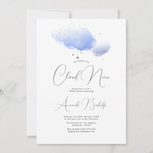 Dreamy Cloud Nine Vrijgezellenfeest Kaart (Voorkant)