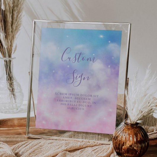 Dreamy Cloud Vrijgezellenfeest Aangepast bord Poster