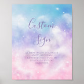 Dreamy Cloud Vrijgezellenfeest Aangepast bord Poster (Voorkant)