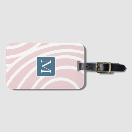 Dreamy Clouds Blush Monogram Bagagelabel (Voorkant (horizontaal))