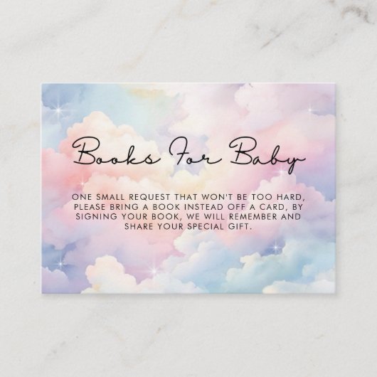 Dreamy Clouds boeken voor Baby Baby shower Informatiekaartje (Voorkant)