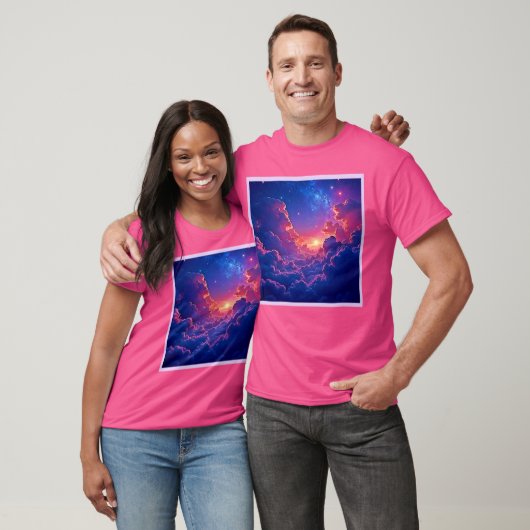 Dreamy Clouds: Celestial Sunset Magic Art T-shirt (Unisex)