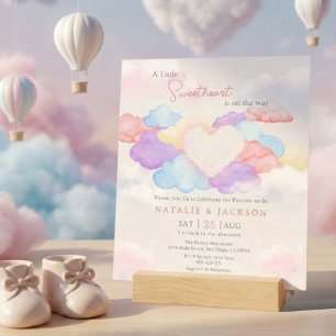 Dreamy Clouds Little Sweetheart Coed Baby shower Kaart
