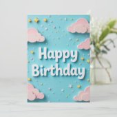 Dreamy Clouds Verjaardag Kaart (Staand voorkant)