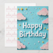 Dreamy Clouds Verjaardag Kaart (Voorkant / Achterkant)