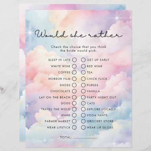 Dreamy Clouds wil dat ze liever Vrijgezellenfeest (Voorkant / Achterkant)