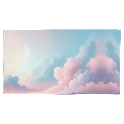 Dreamy Cloudscape — Pastel Sky Fantasy Art Kussensloop (Voorkant-Links)