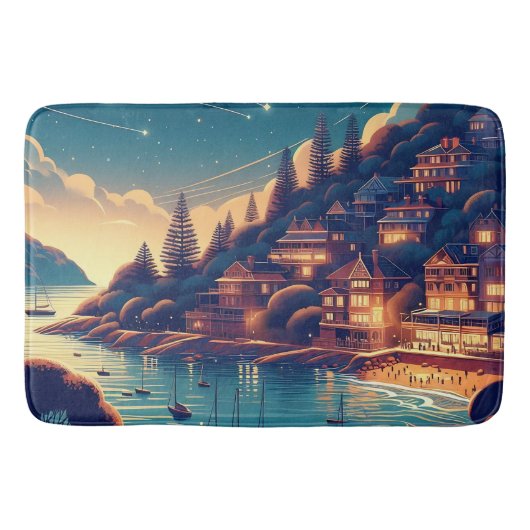 Dreamy Coastal Night Badmat (Voorkant)