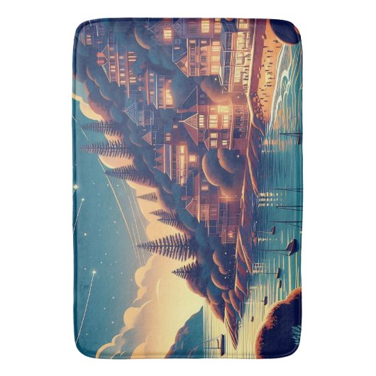 Dreamy Coastal Night Badmat (Voorkant Verticaal)