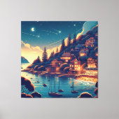 Dreamy Coastal Night Canvas Afdruk (Voorkant)