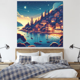 Dreamy Coastal Night Canvas Afdruk
