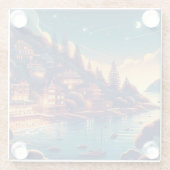 Dreamy Coastal Night Glazen Onderzetter (Achterkant)