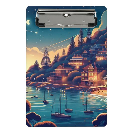 Dreamy Coastal Night Mini Klembord (Voorkant)